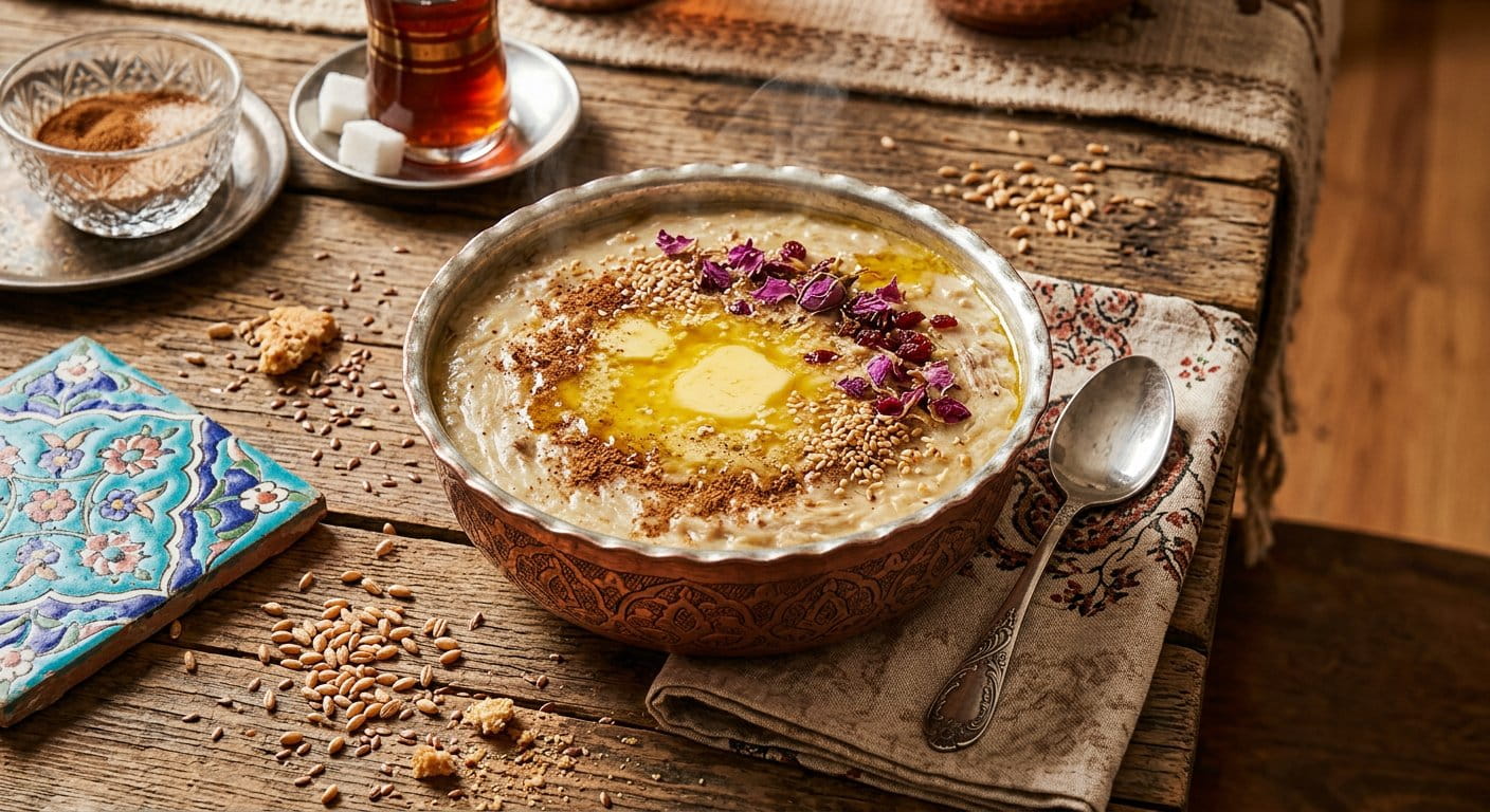 حلیم گندم سنتی سبحان با کره و دارچین